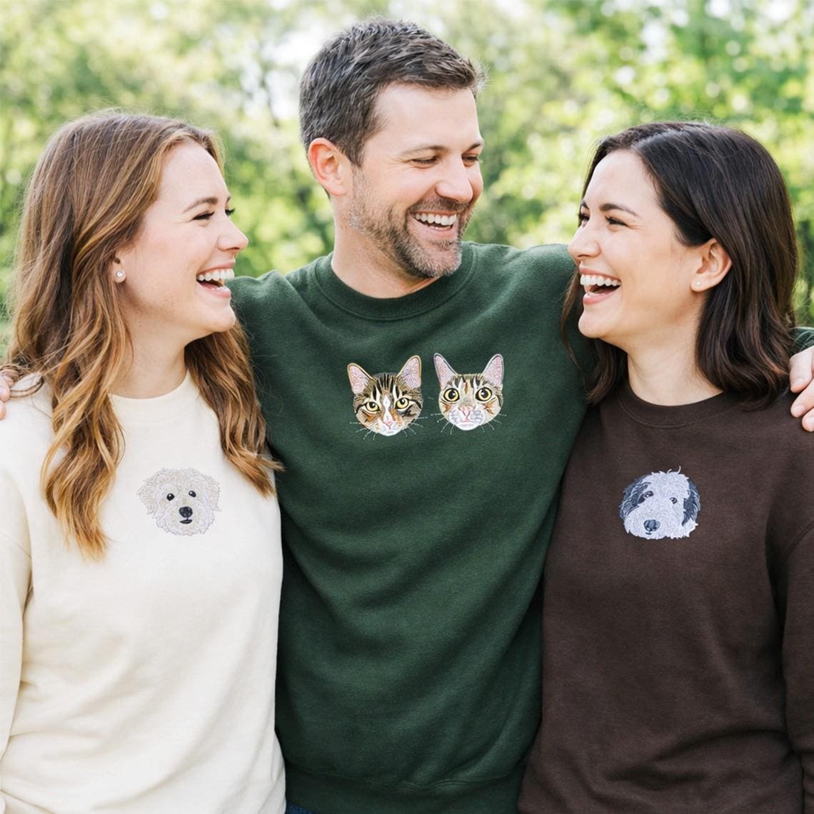 Custom Dog Face Embroidered Sweatshirt - Image 2
