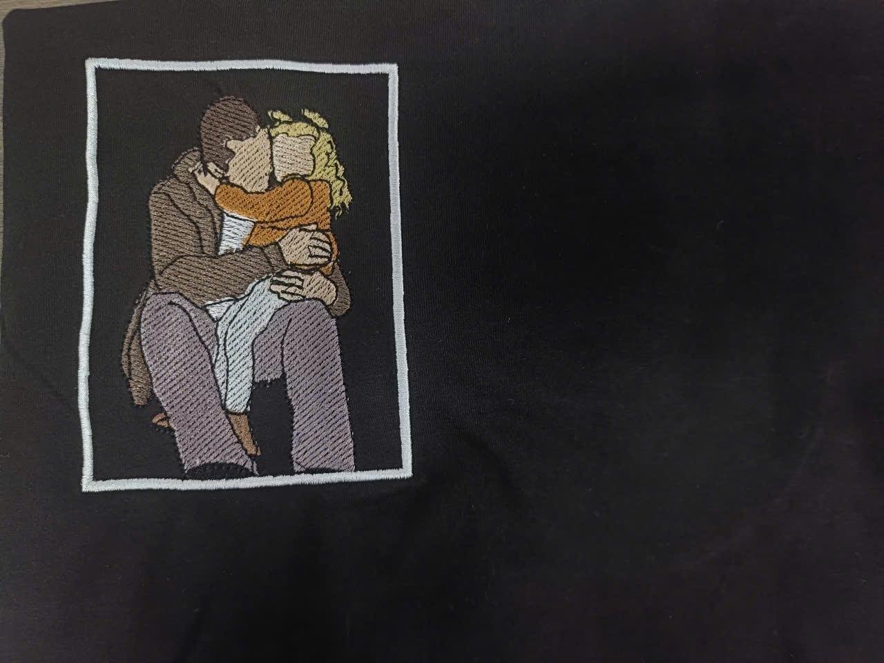 Custom Embroidered Portrait Sweatshirt From Photo - Image 2