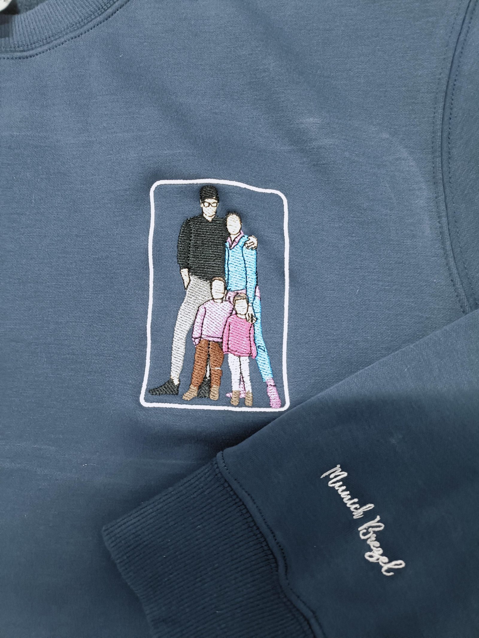 Custom Embroidered Portrait Sweatshirt From Photo - Image 5