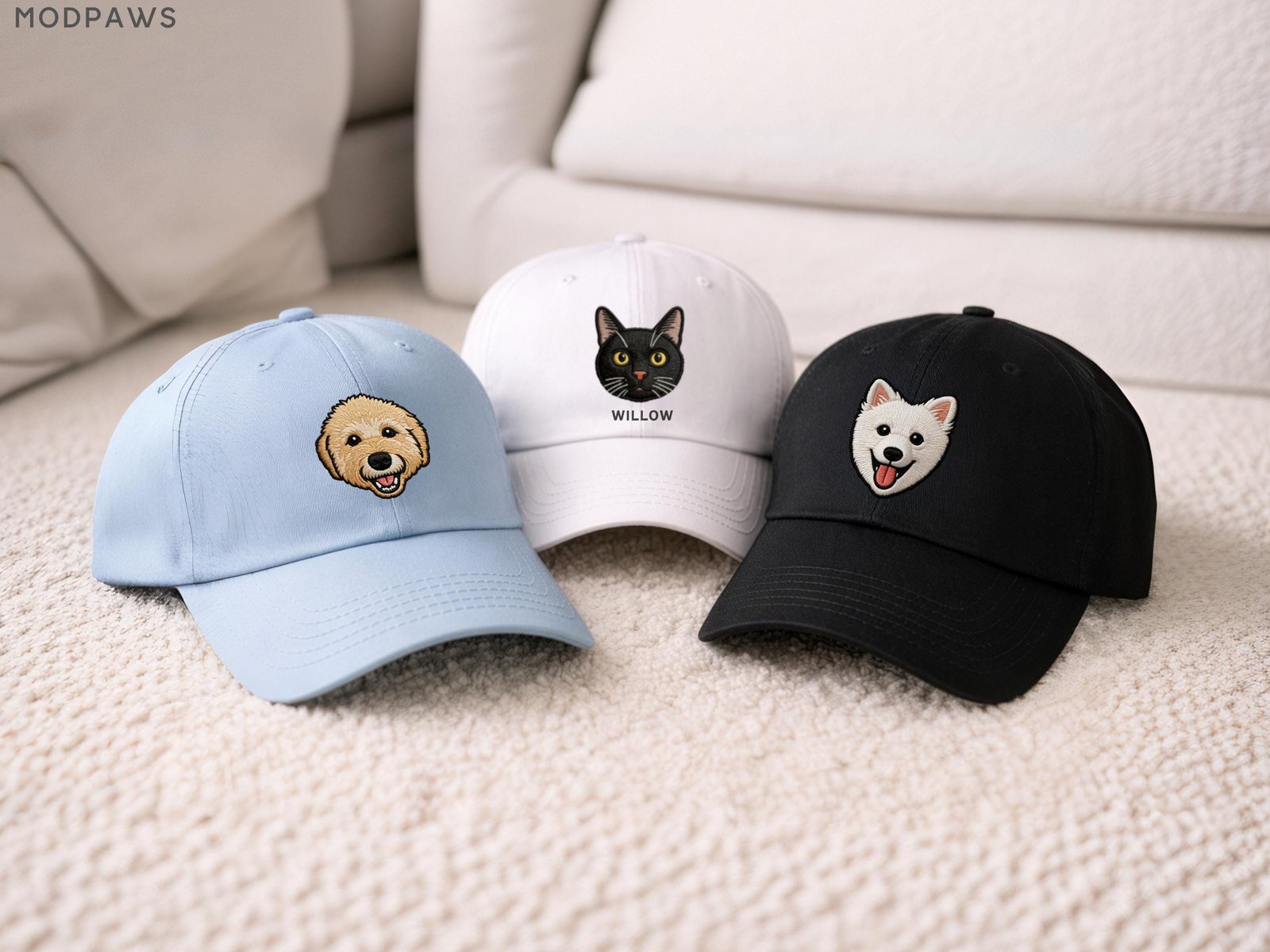 Custom Embroidered Pet Photo Dad Hat | Dog and Cat Baseball Cap - Image 2