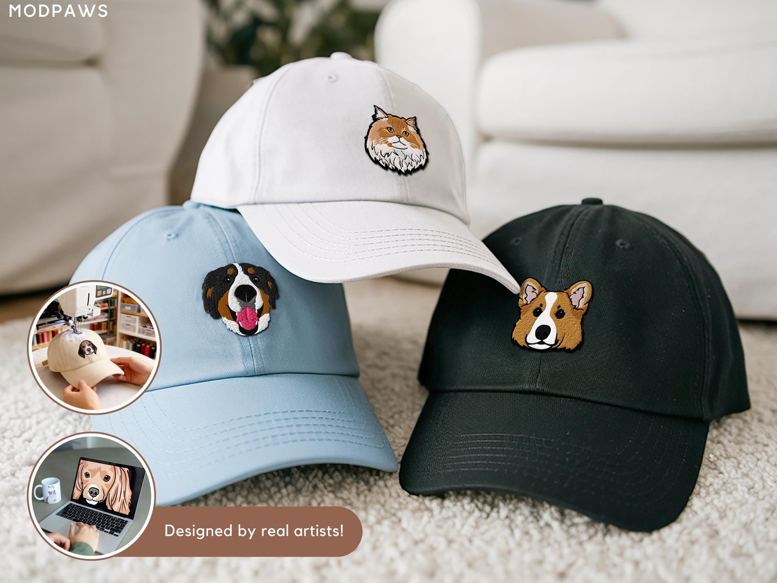 Custom Embroidered Pet Photo Dad Hat | Dog and Cat Baseball Cap - Image 10