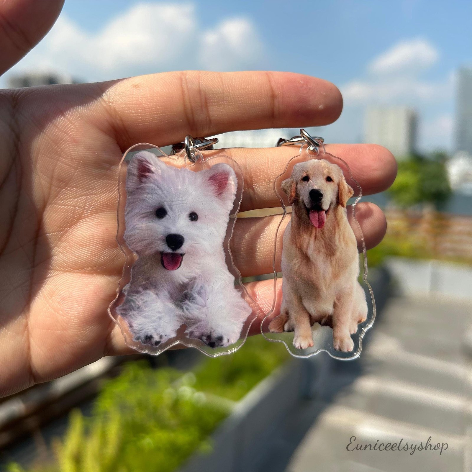 Custom Cat Keychain | Pet Portrait Personalized Photo Keychain - Image 5