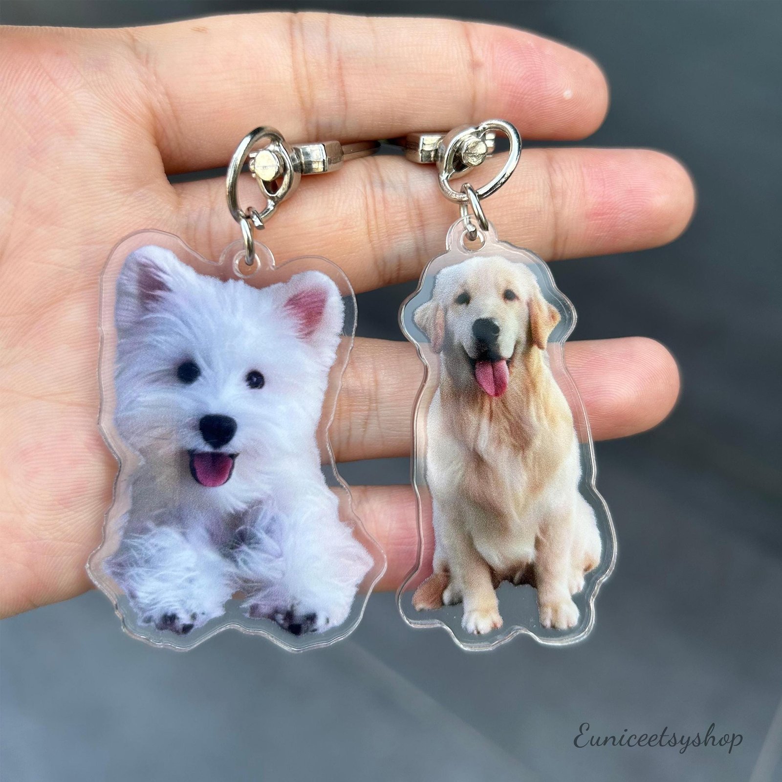 Custom Cat Keychain | Pet Portrait Personalized Photo Keychain - Image 7