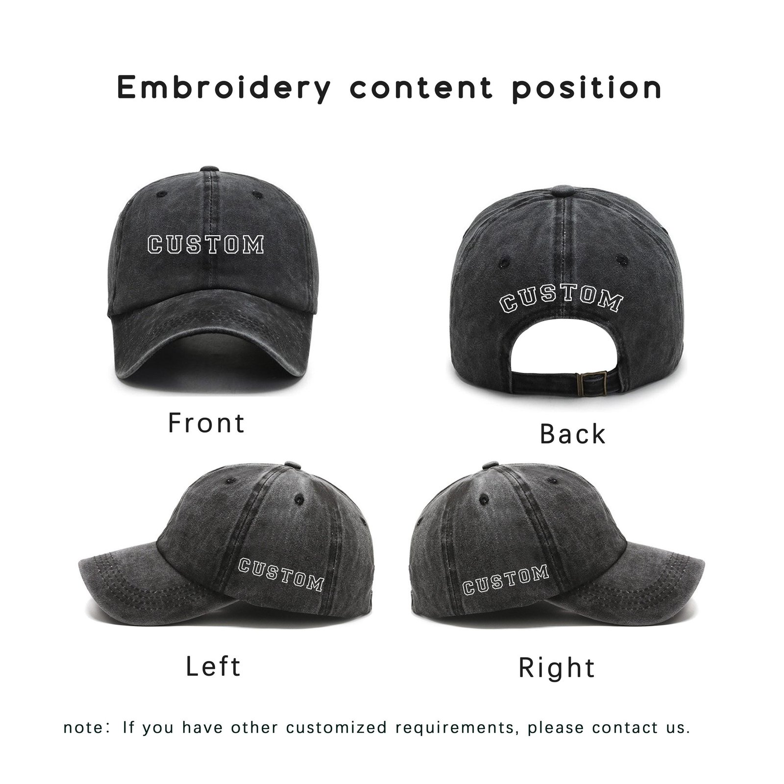 Custom Logo Embroidered Hat | Personalized Vintage Baseball Cap - Image 7