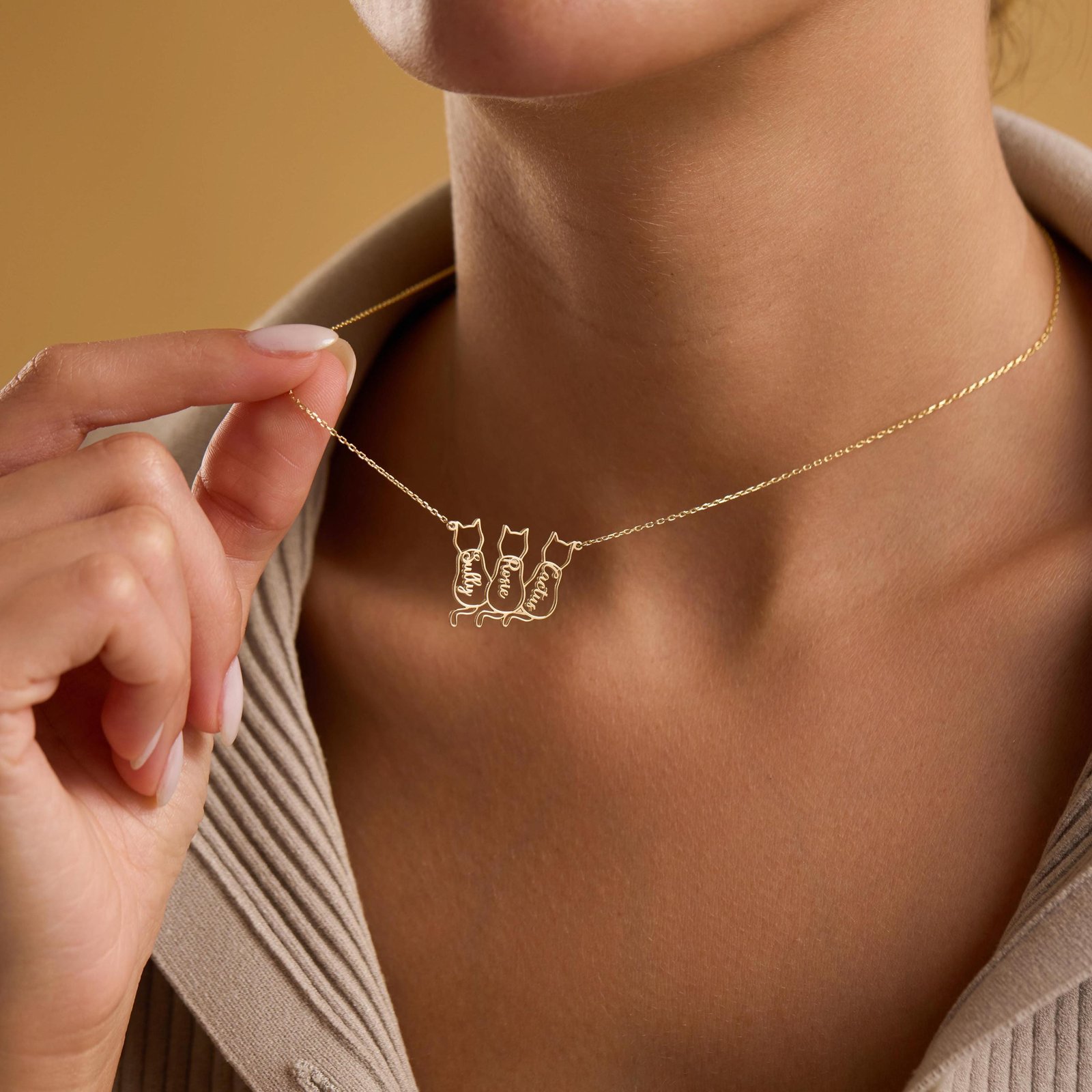 Dainty Cat Name Necklace | Cat Lover Minimalist Personalized Jewelry - Image 5