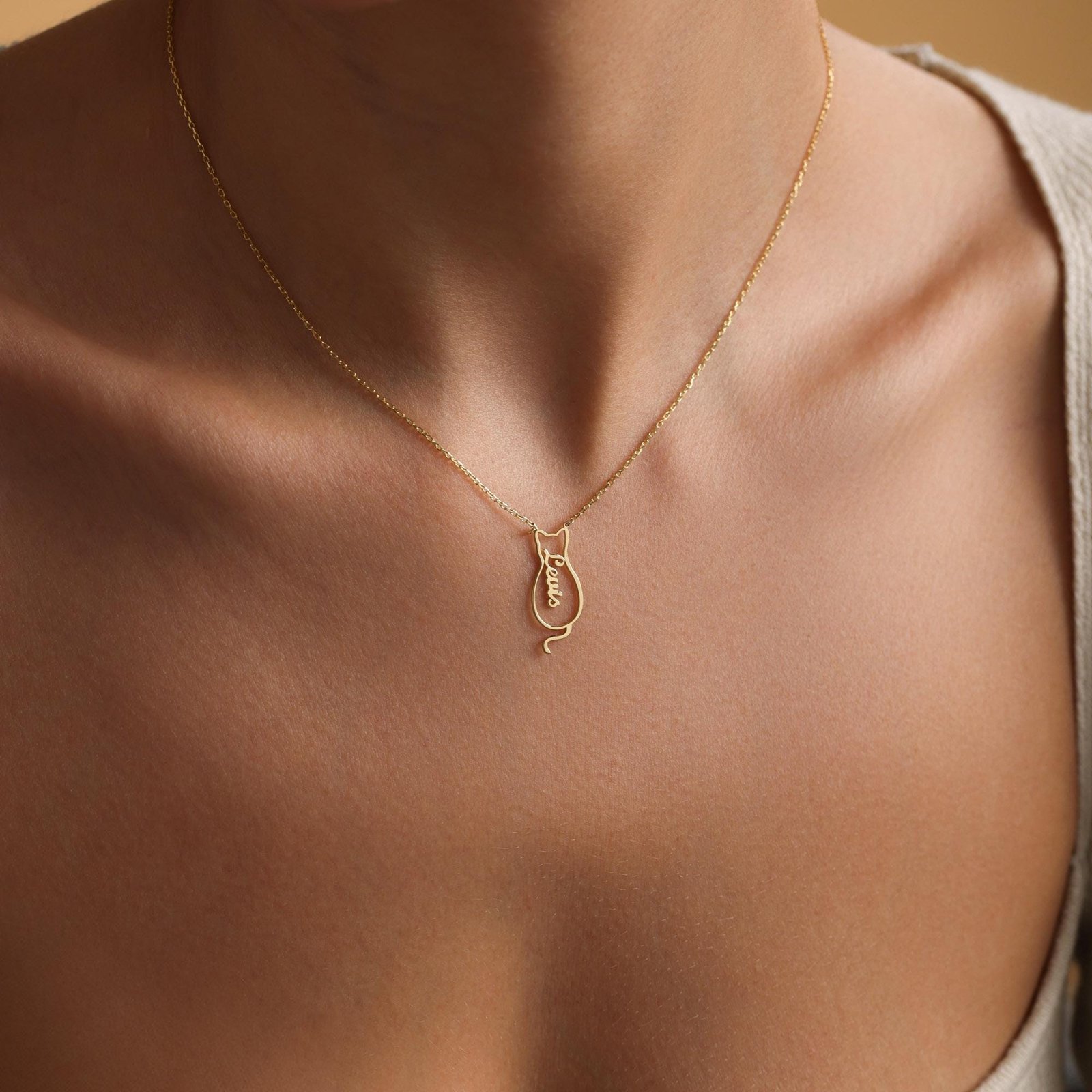 Dainty Cat Name Necklace | Cat Lover Minimalist Personalized Jewelry - Image 7