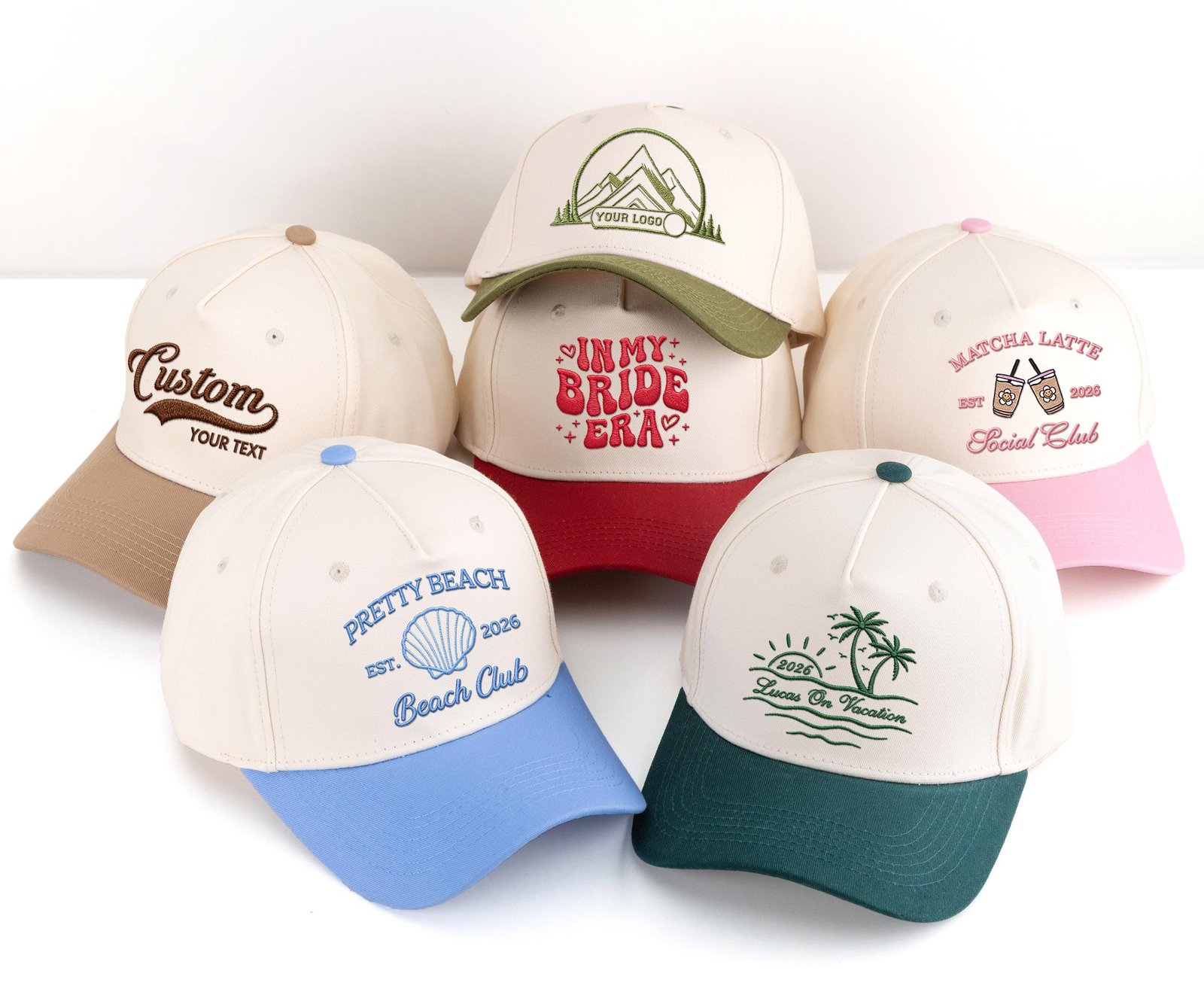 Personalized Text Embroidered Hat | Custom Trucker Cap Logo Design - Image 2