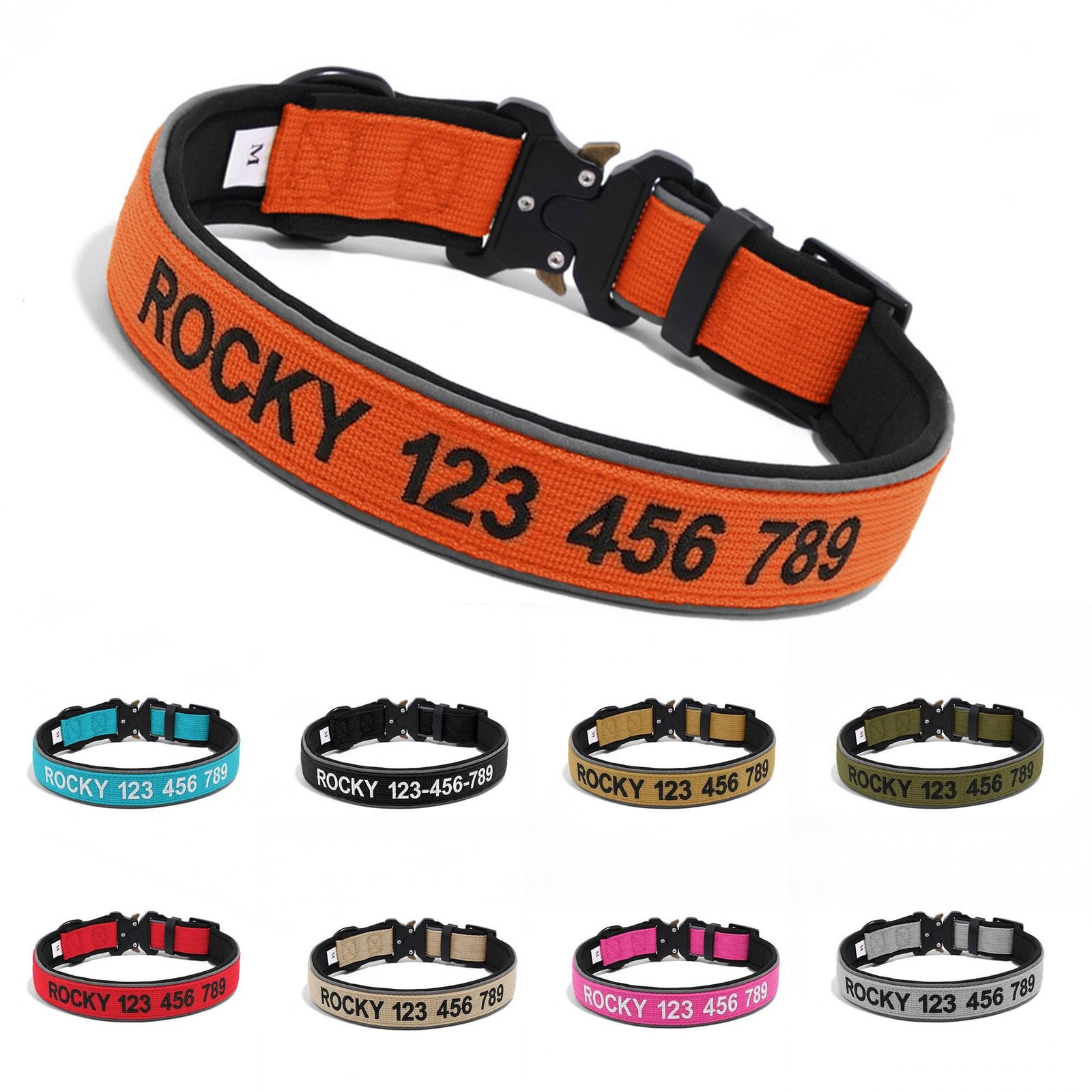 Embroidered Dog Name Collar | Personalized Dog Collar Custom Pet Gift