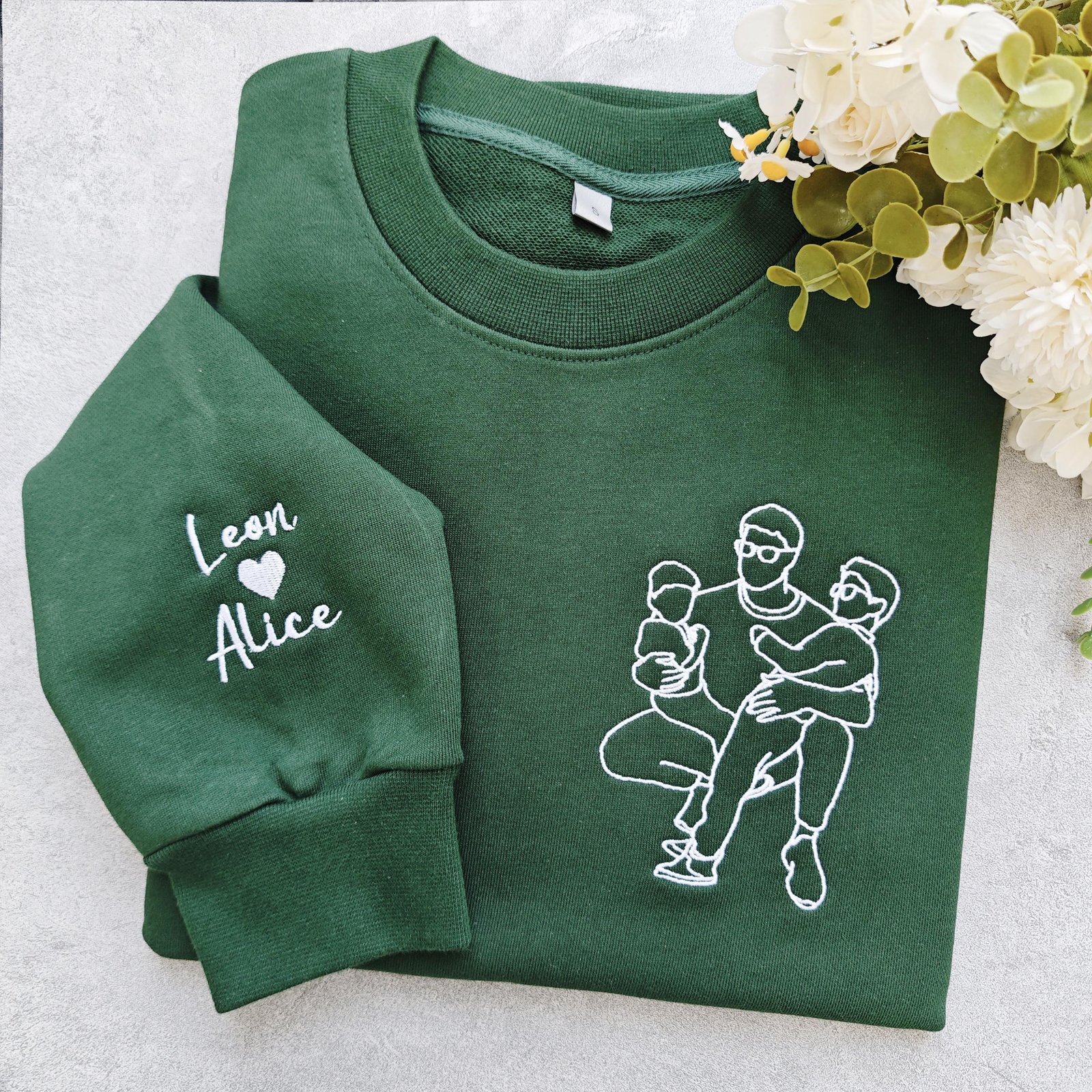 Father's Day Embroidered Photo Portrait Sweatshirt - Image 6