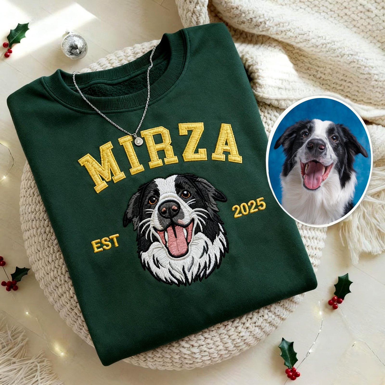Pet Embroidered Sweatshirt - Embroidered Dog Hoodie - Image 2