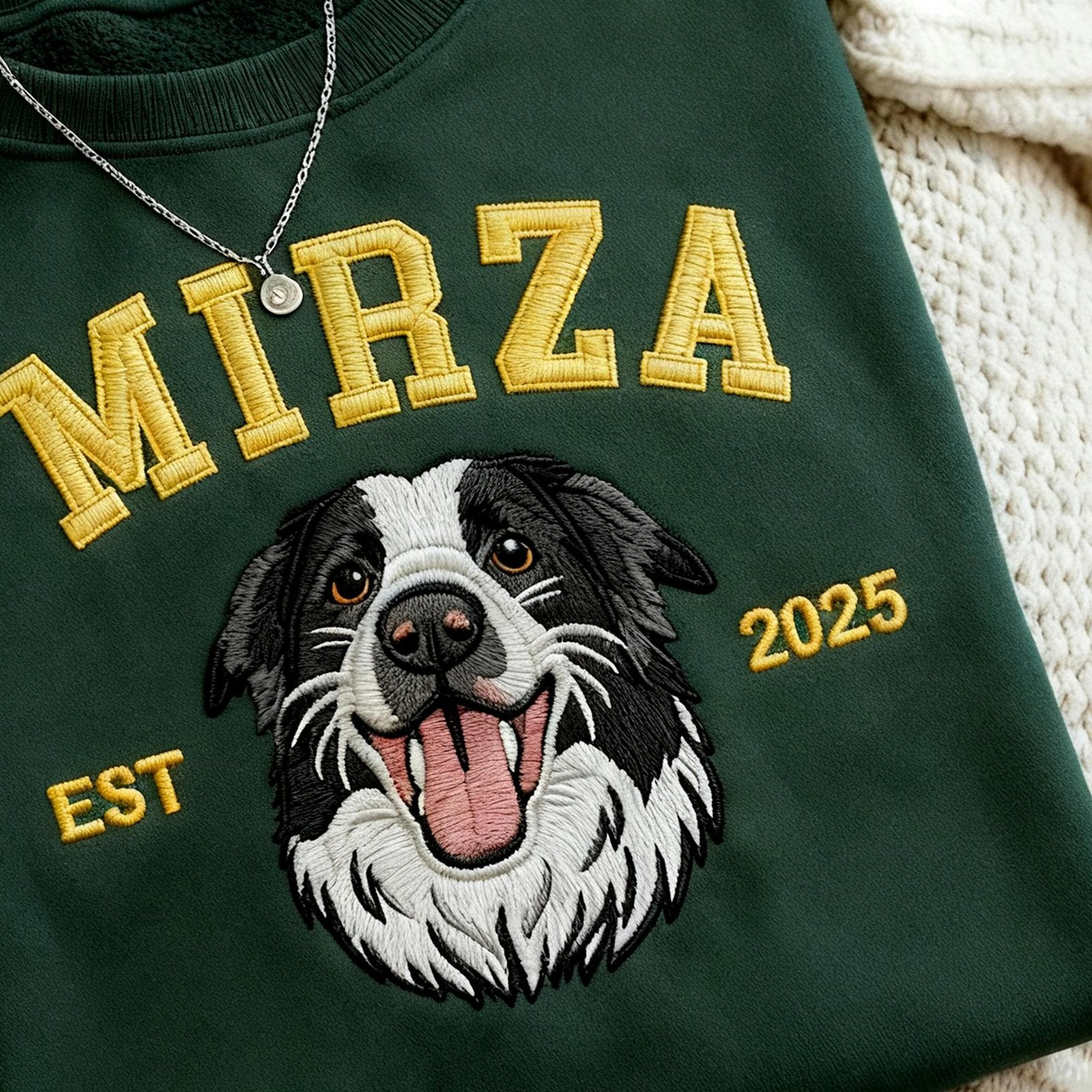 Pet Embroidered Sweatshirt - Embroidered Dog Hoodie - Image 3